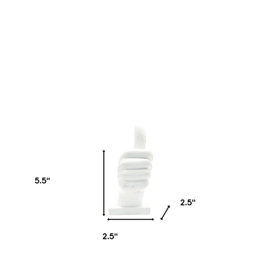 6" White Resin Hand Tabletop Sculpture