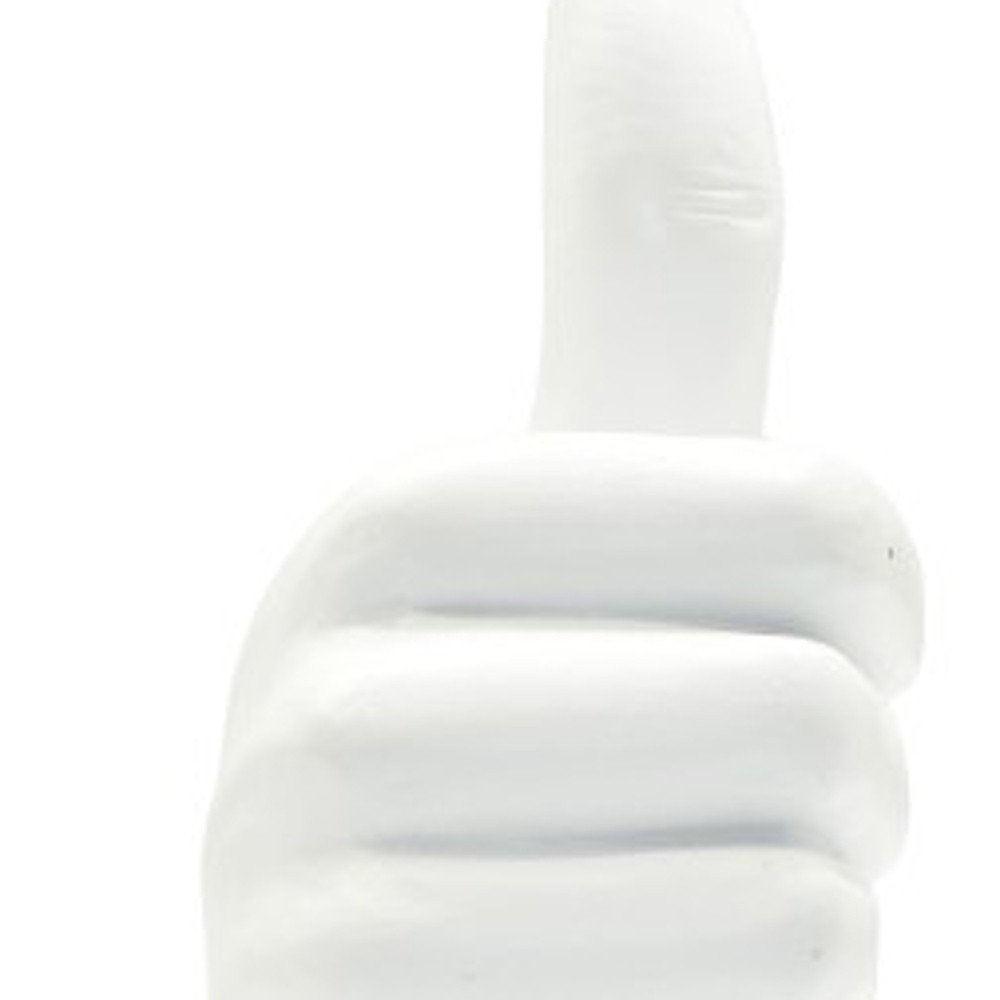 6" White Resin Hand Tabletop Sculpture