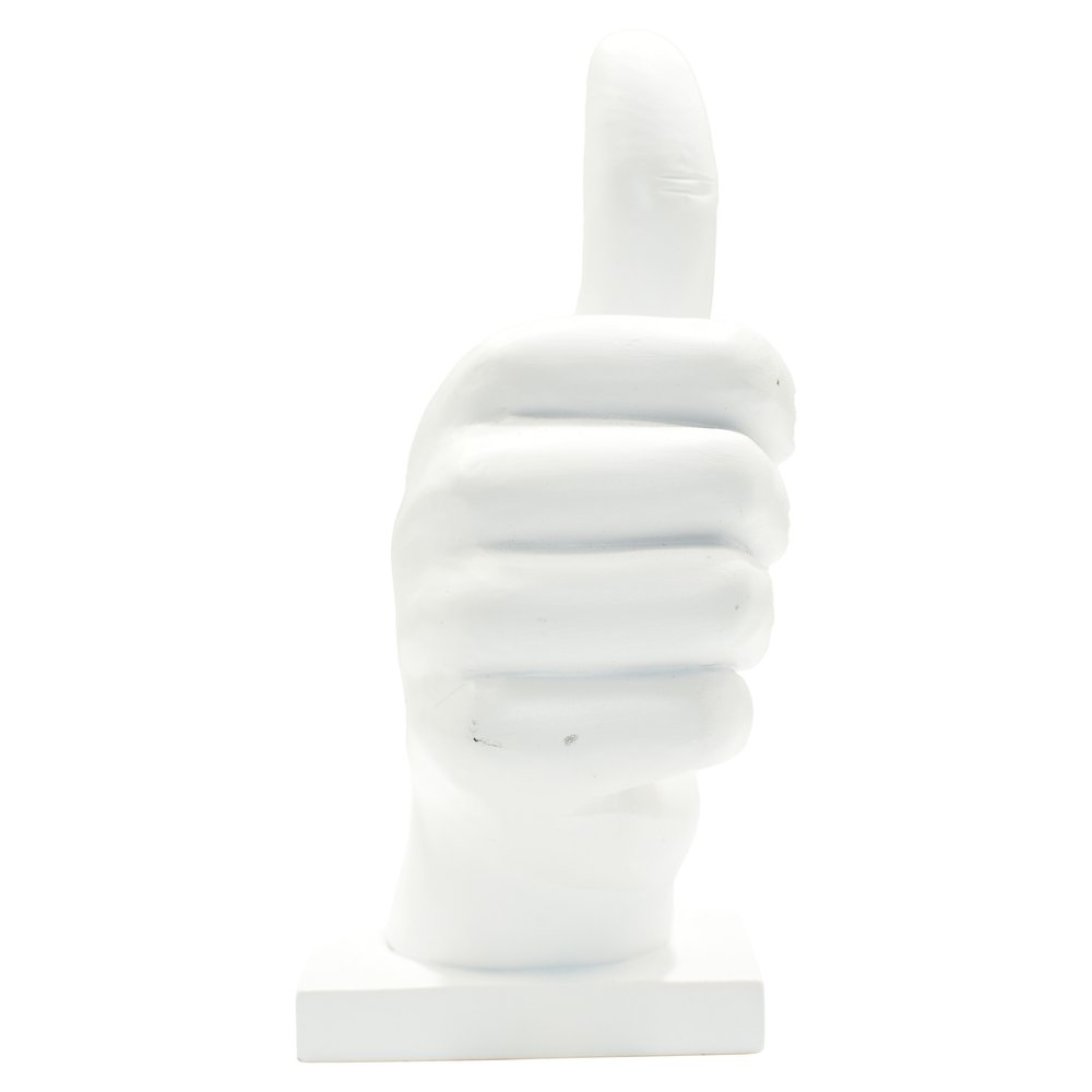 6" White Resin Hand Tabletop Sculpture
