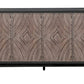 60" Charcoal and Brown Distressed Wood Sideboard with Four Doors
