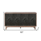 60" Brown and Charcoal Distressed Wood Sideboard with Four Doors