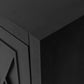 60" Black Distressed Sideboard with Four Doors
