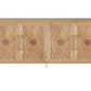 68" Natural Distressed Carved Geometric Sideboard with Four Doors