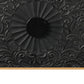68" Natural and Black Distressed Carved Floral Sideboard with Four Doors
