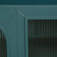60" Teal Blue Ribbed Texture Sideboard with Four Doors