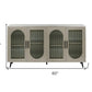 60" Gold Wood And Glass Sideboard with Four Doors