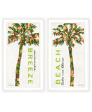 Set Of Two Summer Breeze Funky Palm Trees White Framed Wall Art