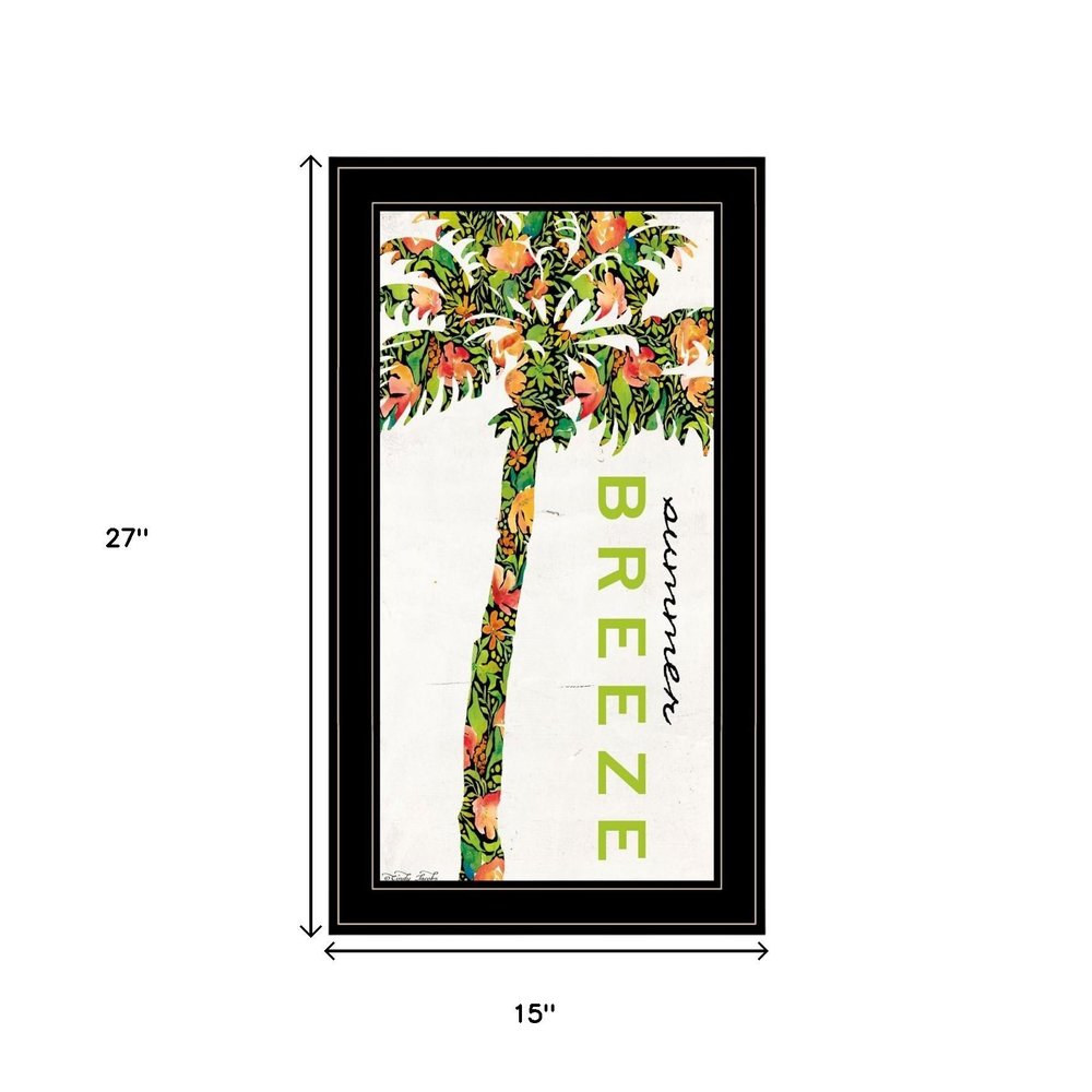 Set Of Two Summer Breeze Funky Palm Trees Black Framed Wall Art
