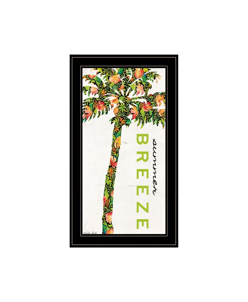 Set Of Two Summer Breeze Funky Palm Trees Black Framed Wall Art