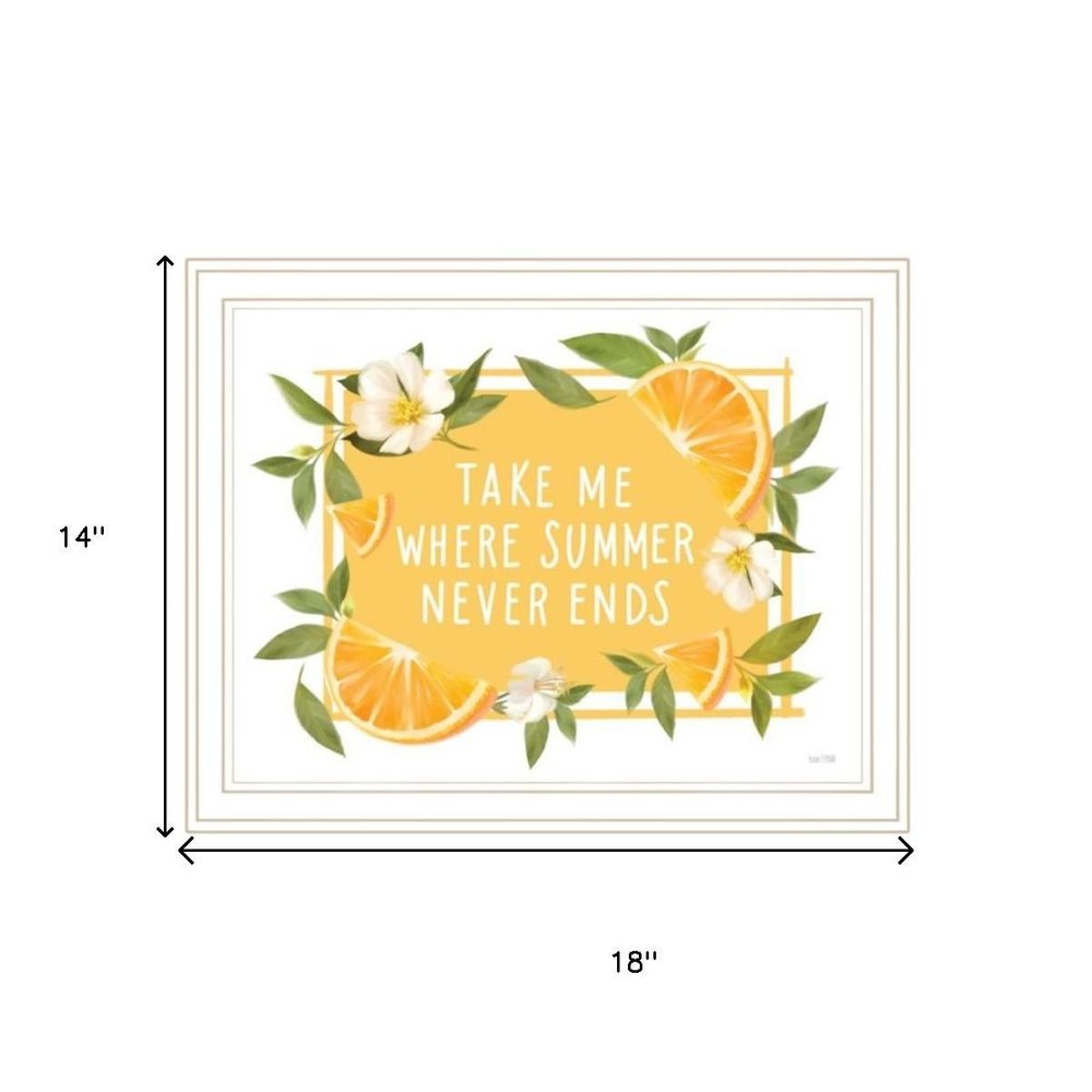 Set Of Two Take Me Where Summer Never Ends White Framed Wall Art