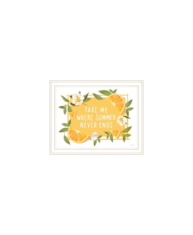 Set Of Two Take Me Where Summer Never Ends White Framed Wall Art