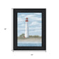 Set Of Two Cape May Lighthouse And Palm Trees Black Framed Wall Art