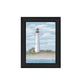 Set Of Two Cape May Lighthouse And Palm Trees Black Framed Wall Art