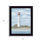 Set Of Two Cape May Lighthouse And Palm Trees Black Framed Wall Art