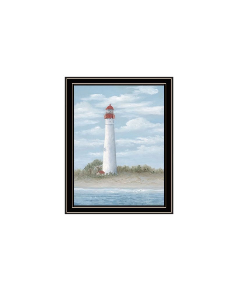 Set Of Two Cape May Lighthouse And Palm Trees Black Framed Wall Art