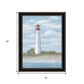 Set Of Two Cape May Lighthouse And Palm Trees Black Framed Wall Art