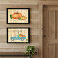 Set Of Two Happy Fall-October Pumpkins Distressed Black Framed Wall Art