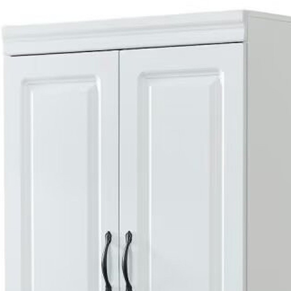 74" White Two Door Two Drawer Combo Dresser