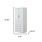 74" White Two Door Two Drawer Combo Dresser