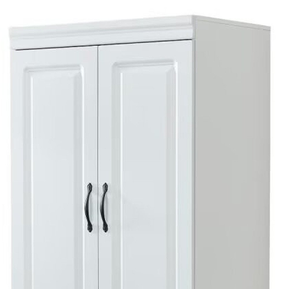 74" White Two Door Two Drawer Combo Dresser