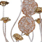 22" Silver And Rose Gold Metal And Acrylic Flowers Bedside Lamp