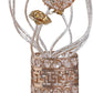 22" Silver And Rose Gold Metal And Acrylic Flowers Bedside Lamp