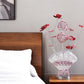 22" Silver and Clear Metal and Acrylic Red Rose Bedside Lamp