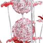 21" Silver and Clear Metal and Faux Crystal Geometric And Roses Bedside Lamp