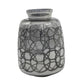 9" Dark Gray Geometric Etched Glass Table Vase