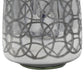 9" Dark Gray Geometric Etched Glass Table Vase