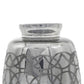 9" Dark Gray Geometric Etched Glass Table Vase