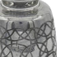 9" Dark Gray Geometric Etched Glass Table Vase