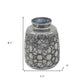 9" Dark Gray Geometric Etched Glass Table Vase