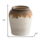 8" Brown And White Color Block Ceramic Round Table Vase