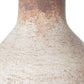 8" Ivory And Brown Round Ceramic Table Vase