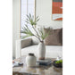 11" Ivory And Brown Round Ceramic Table Vase