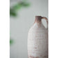 12" Ivory and Brown Ceramic Round Jug Vase