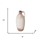12" Brown And White Ceramic Round Jug Vase