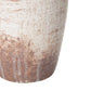 12" Ivory and Brown Ceramic Round Jug Vase