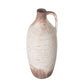 12" Brown And White Ceramic Round Jug Vase