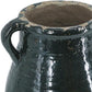 13" Dark Green Terracotta Round Jug Vase