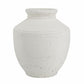 14" White Terracotta Round Jug Vase