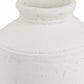 14" White Terracotta Round Jug Vase