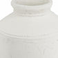 14" White Terracotta Round Jug Vase