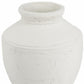 14" White Terracotta Round Jug Vase