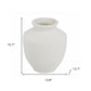 16" White Terracotta Round Jug Vase