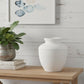 16" White Terracotta Round Jug Vase