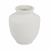 16" White Terracotta Round Jug Vase