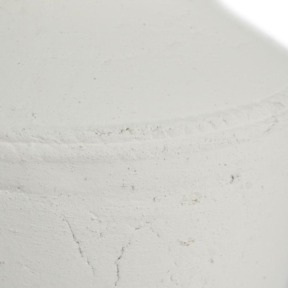 16" White Terracotta Round Jug Vase