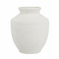 16" White Terracotta Round Jug Vase
